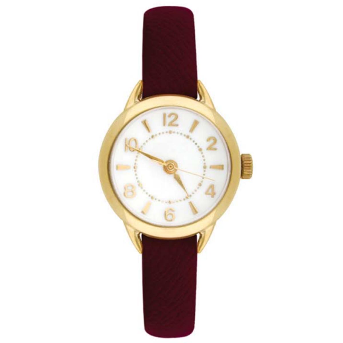 Womens Gold-Tone White Mother of Pearl Dial Watch -...
