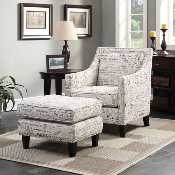 Elements Erica French Script Ottoman