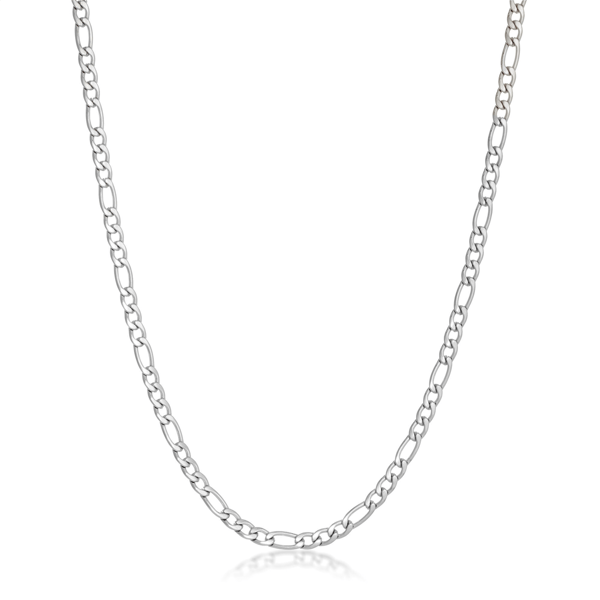 Mens Lynx Stainless Steel 4mm Figaro Chain Necklace - image 