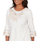 Plus Size Alfred Dunner Natural Wonder Leaf Embroidery Blouse - image 5