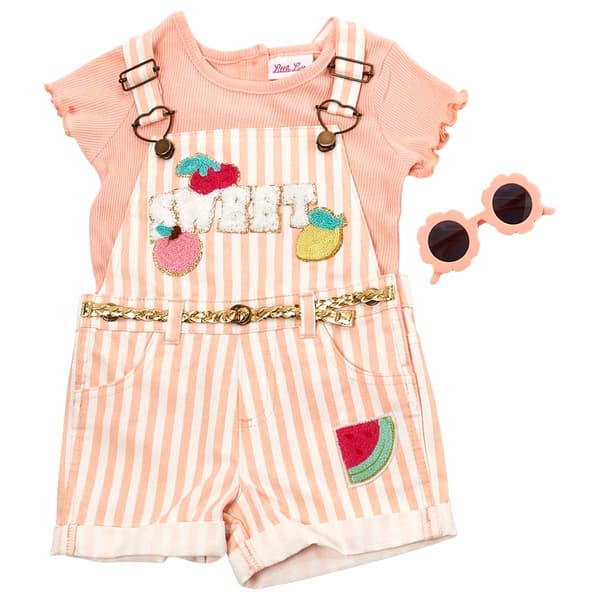 Toddler Girl Little Lass(R) 2pc. Shortalls Set with Sunglasses - image 