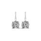 Moluxi&#8482; Sterling Silver 4ctw. Cushion Moissanite Dangle Earrings - image 2