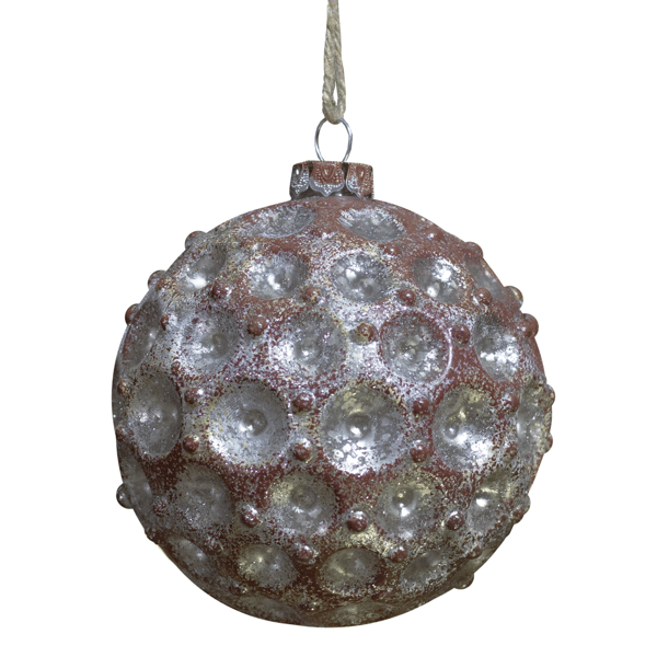 Northlight Silver Textured Glass Christmas Ball Ornament - image 