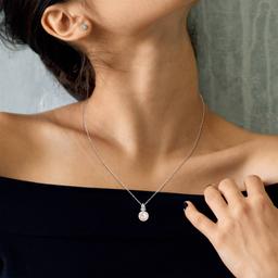 Gemstone Classics™ Freshwater Pearl & White Sapphire Pendant