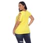 Plus Size White Mark Short Sleeve Solid Keyhole Neck Top - image 2