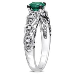 Gemstone Classics™ Lab Created Emerald & White Sapphire Ring