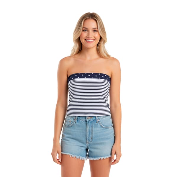 Juniors Madden Girl Stripe & Star Jersey Reversible Tube Top