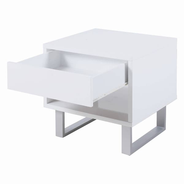 Coaster 1-drawer End Table - High Glossy White - image 
