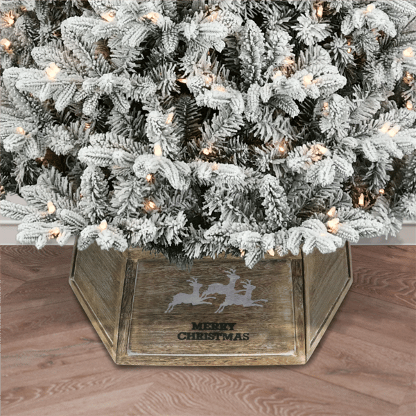 Puleo International 6ft. - 9ft. Wood Christmas Tree Collar