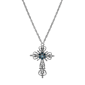 Symbols of Faith Silver-Tone Cross With Blue Crystal Necklace - image 1