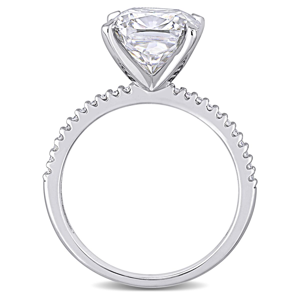 Gemstone Classics™ 14kt. White Gold Moissanite & Diamond Ring