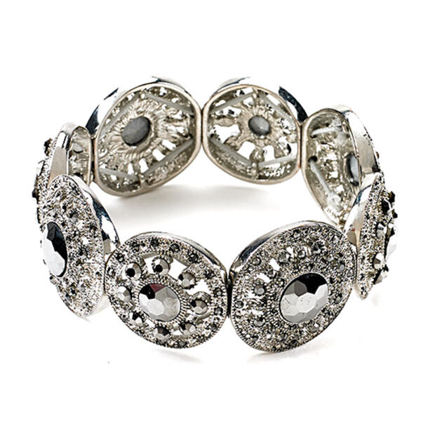 Roman Silver Bracelet with Marcasite Accents - image 
