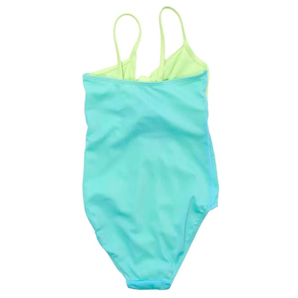 Girls (7-16) Breaking Waves Color Block Cutout One Piece Swimsuit