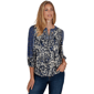Petite Ruby Rd. English Countryside 3/4 Sleeve Foliage Blouse - image 1