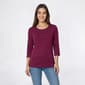 Womens Hasting & Smith 3/4 Sleeve Solid Round Neck Tee - image 7