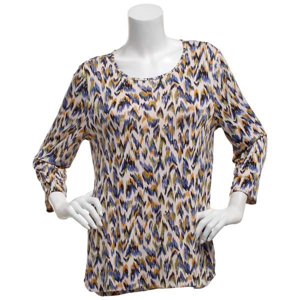 Petite Preswick & Moore(R)  3/4 Sleeve Abstract Chevron Blouse - image 