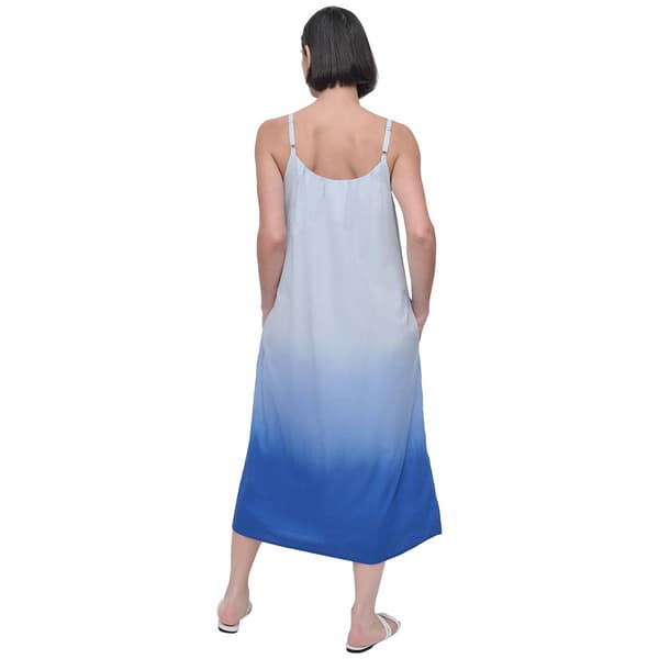 Womens DKNY Spaghetti Strap Tie Dye Ombre Dress