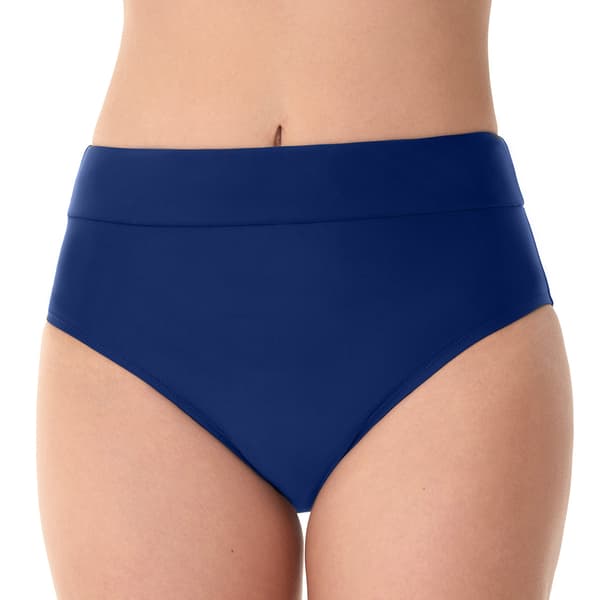 Womens American Beach Solid Shaper High Waist Swim Bottoms - image 