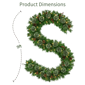 Puleo International 9ft. LED Warm White Artificial Pine Garland - image 6
