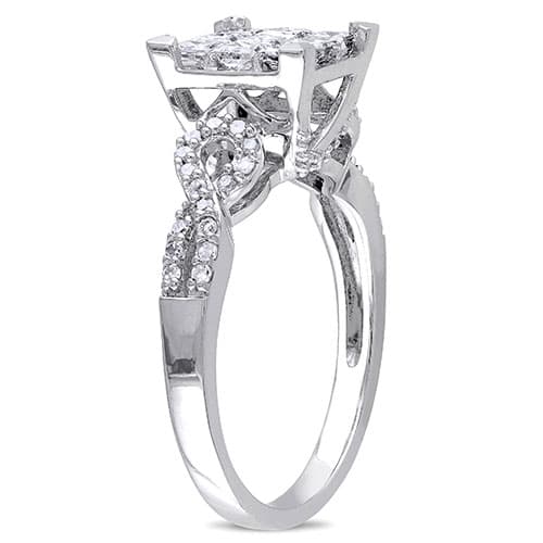 Loveblooms™ 10kt. White Gold Princess Cut Diamond Ring
