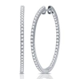 Nova Star(R) 1ctw. Lab Grown Diamond 14k White Gold Hoop Earrings
