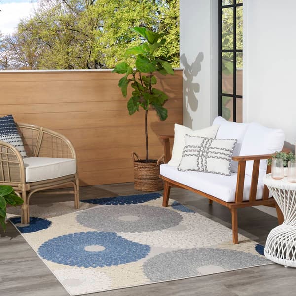 Nourison Aloha Circular Tear Drops Indoor/Outdoor Area Rug
