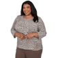 Plus Size Alfred Dunner Luxe Be A Lady Ribbed Leopard Blouse - image 3