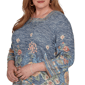 Plus Size Alfred Dunner Tuscany Square Neck Floral Sweater - image 5