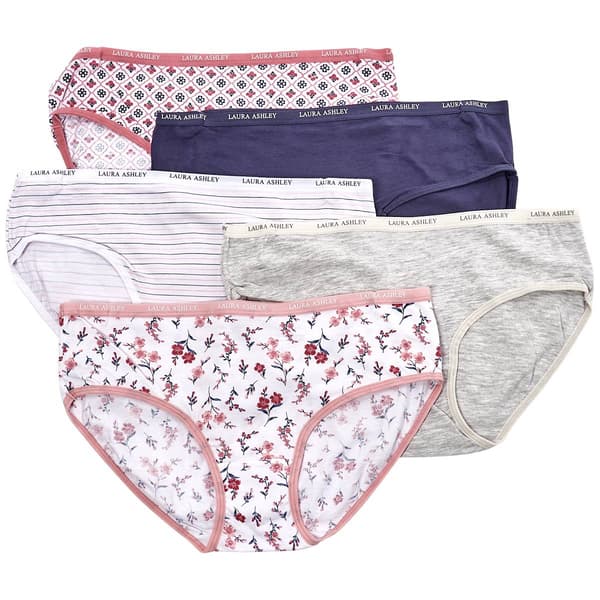 Womens Laura Ashley® 5pk Cotton Bikini Panties LS9540-5PKLV - image 