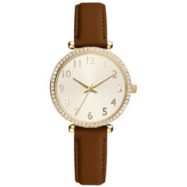 Womens Gold-Tone Champagne Sunray Dial Watch - 15000G-07-A16