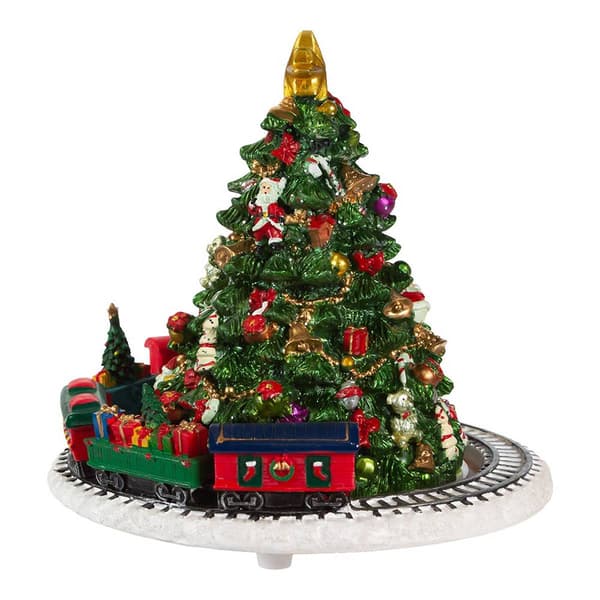 Kurt Adler 6in. Christmas Tree w/ Revolving Train Music Box