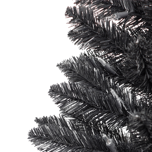 Puleo International 7ft. Pre-Lit Black Carson Pine Christmas Tree