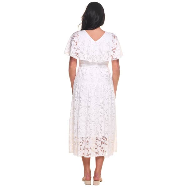 Womens Rabbit Rabbit Rabbit Capelet Overlay Burnout Midi Dress