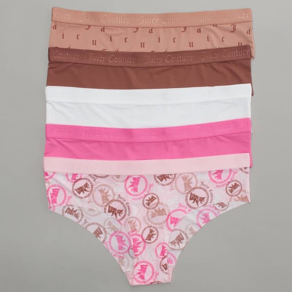 Juniors Juicy Couture 5pk. Raw Edge Hipster Panties JC6969-5PKAR - image 