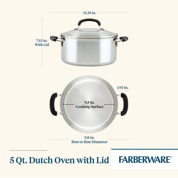 Farberware&#174; Brilliance Stainless Steel 5qt. Dutch Oven w/ Lid