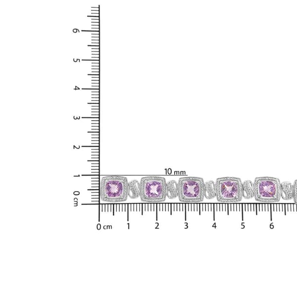 Haus of Brilliance Purple Amethyst & 1/10ctw.. Diamond Bracelet