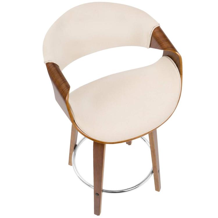 LumiSource Curvini Mid-Century Modern Counter Stools - Set of 2