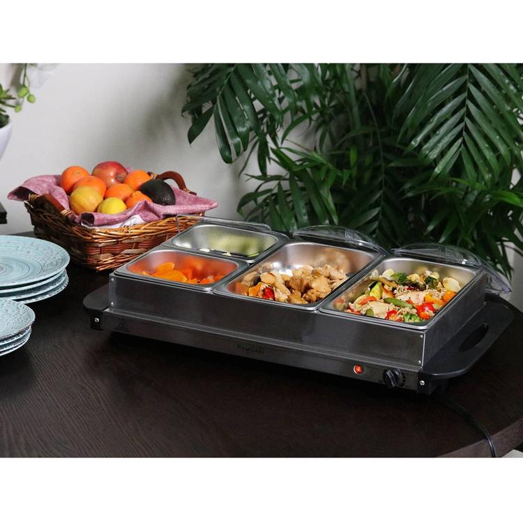MegaChef Buffet Server & Food Warmer w/ 4 Removable Trays