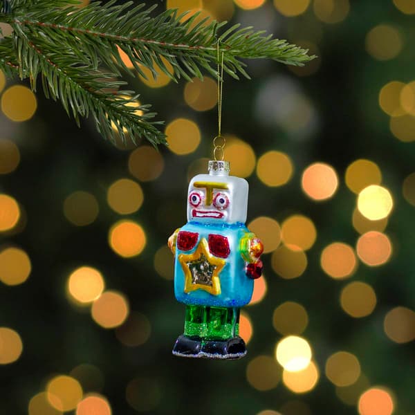 Northlight Seasonal 4.75in. Glass Robot Christmas Ornament