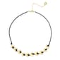 Steve Madden Gold-Tone Heart & Black Cord Bib Necklace - image 1