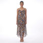Juniors A. Byer Floral Asymmetrical Ruffle Side Slit Midi Dress - image 1
