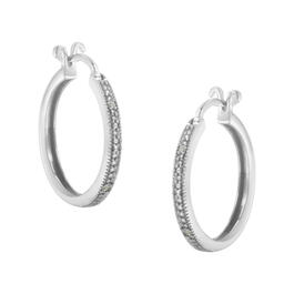 Diamond Classics&#40;tm&#41; Sterling Silver Pave-Style Hoop Earrings