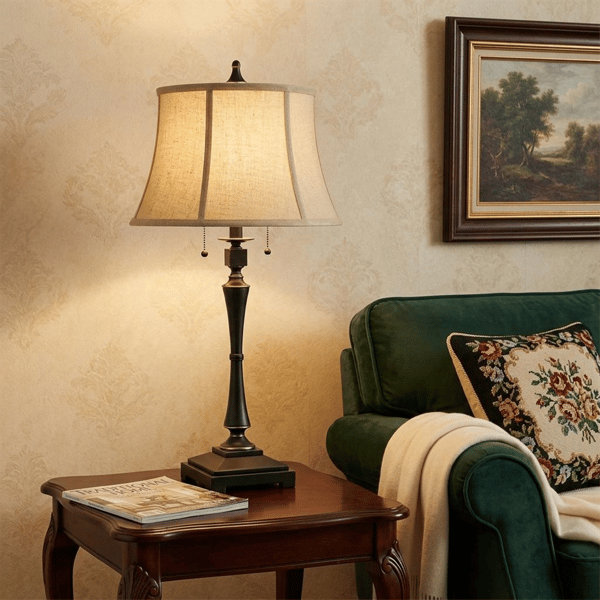 HomeRoots 31in. Black Two Light Candlestick Table Lamp