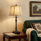 HomeRoots 31in. Black Two Light Candlestick Table Lamp - image 2