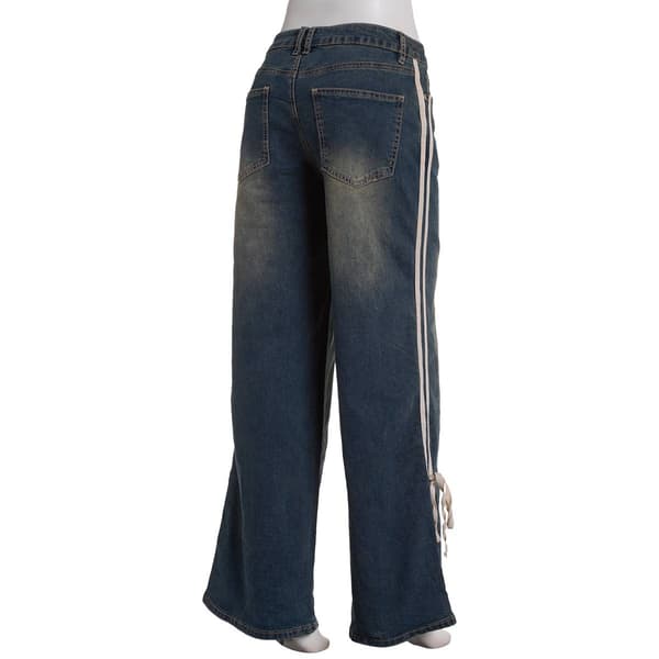Juniors Madden Girl 90''s Fit Wide Leg Pants with Side Stripes