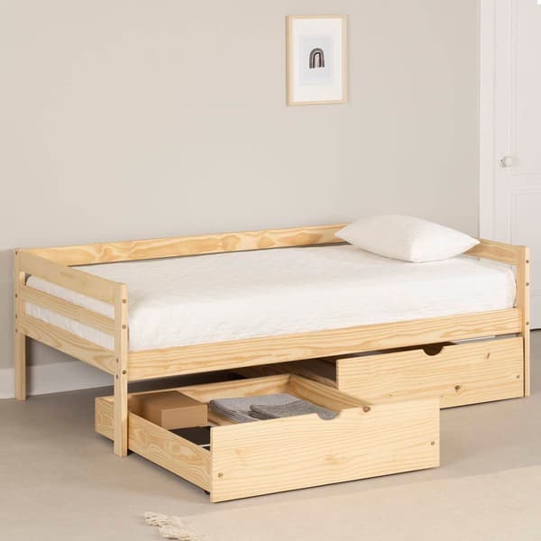 South Shore Sweedi Twin Solid Wood Daybed w/ Storage Drawers