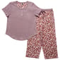 Petite IZOD&#40;R&#41; Solid Tee & Frosted Blooms Capris Pajama Set - image 1