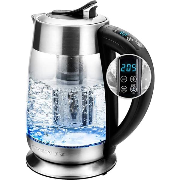 Ovente Electric Glass Kettle Hot Water Boiler