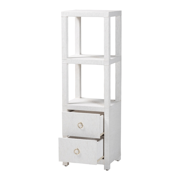 bali & pari Xavier Grasscloth Tall Storage Cabinet