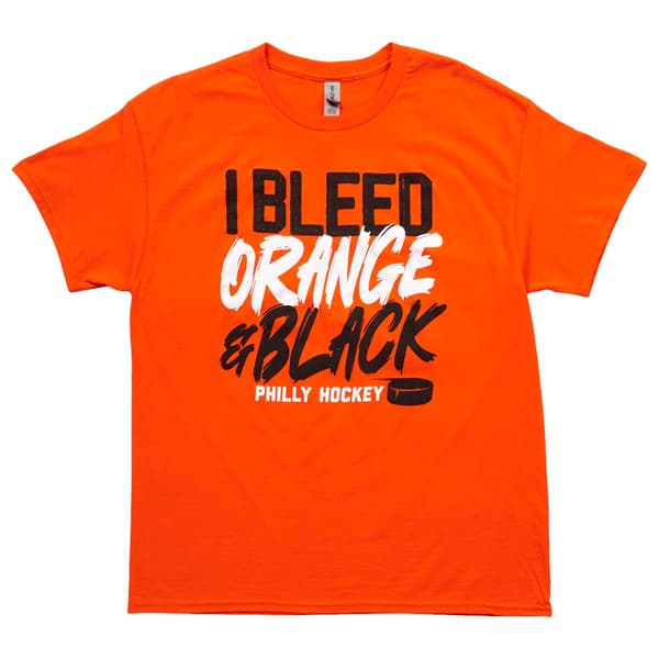 Mens Philadelphia Flyers Bleed Orange & Black Short Sleeve Tee